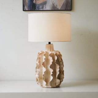 Charles Lampe de Table en Céramique Beige