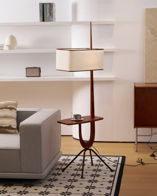Vemara Lampadaire en Bois Style du Milieu du Siècle