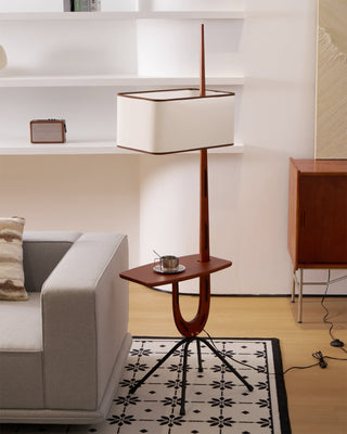 Vemara Lampadaire en Bois Style du Milieu du Siècle