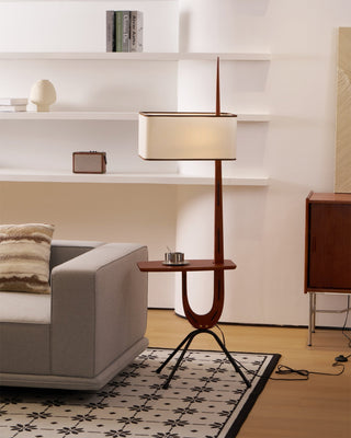 Vemara Lampadaire en Bois Style du Milieu du Siècle
