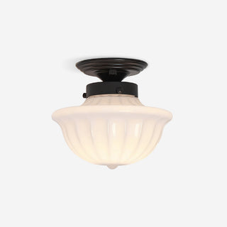 Evola Lampe Plafond en Verre Opale Vintage-Luire