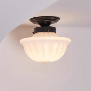 Evola Lampe Plafond en Verre Opale Vintage-Luire