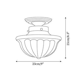 Evola Lampe Plafond en Verre Opale Vintage-Luire
