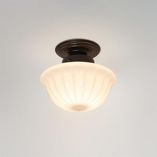 Evola Lampe Plafond en Verre Opale Vintage-Luire