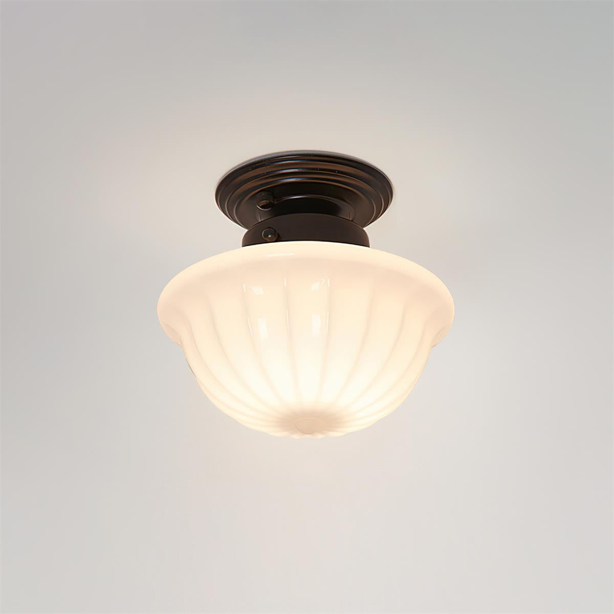 Evola Vintage Opal Glass Ceiling Light-Neutral Decor
