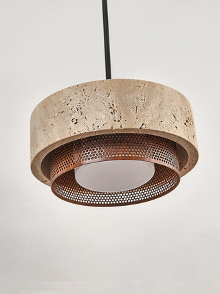 Riva Travertine Pendant Lamp-Neutral Decor