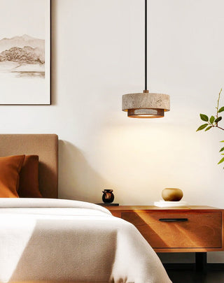 Riva Travertine Pendant Lamp-Neutral Decor