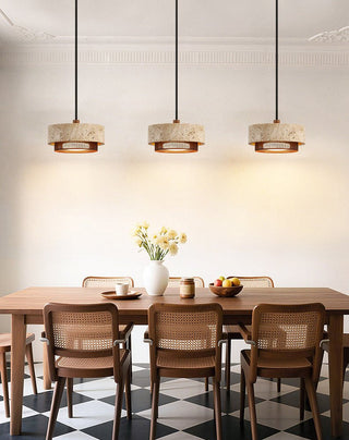 Riva Travertine Pendant Lamp-Neutral Decor