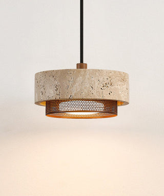 Riva Travertine Pendant Lamp-Neutral Decor