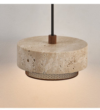 Riva Travertine Pendant Lamp-Neutral Decor