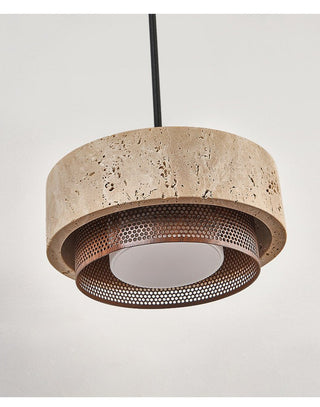 Riva Travertine Pendant Lamp-Neutral Decor