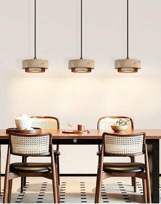 Riva Travertine Pendant Lamp-Neutral Decor