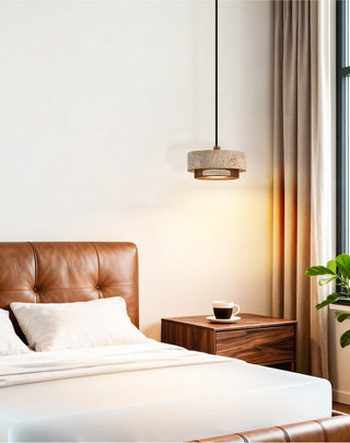 Riva Travertine Pendant Lamp-Neutral Decor