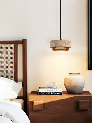 Riva Travertine Pendant Lamp-Neutral Decor
