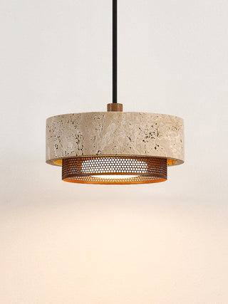 Riva Travertine Pendant Lamp-Neutral Decor