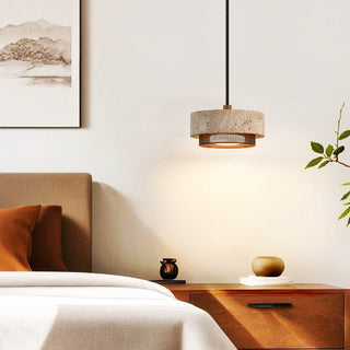 Riva Travertine Pendant Lamp-Neutral Decor