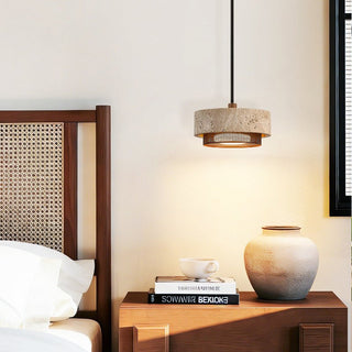 Riva Travertine Pendant Lamp-Neutral Decor