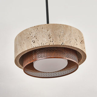 Riva Travertine Pendant Lamp-Neutral Decor