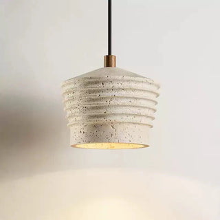 Hana Maison Suspension Ribbed Travertin Naturel Jaune