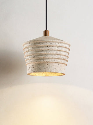 Hana Maison Suspension Ribbed Travertin Naturel Jaune