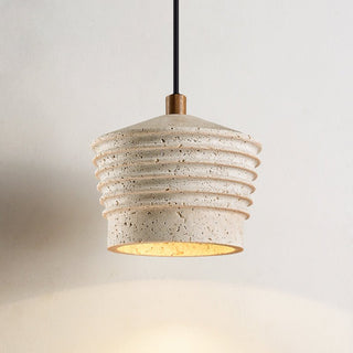 Hana Maison Suspension Ribbed Travertin Naturel Jaune