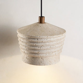 Hana Maison Suspension Ribbed Travertin Naturel Jaune