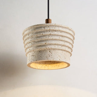 Hana Maison Suspension Ribbed Travertin Naturel Jaune