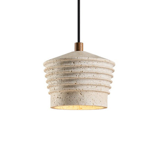 Hana Maison Suspension Ribbed Travertin Naturel Jaune