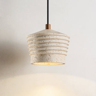 Hana Maison Suspension Ribbed Travertin Naturel Jaune