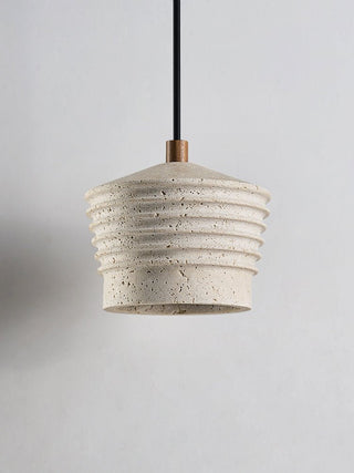 Hana Maison Suspension Ribbed Travertin Naturel Jaune