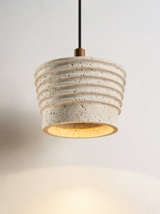 Hana Maison Suspension Ribbed Travertin Naturel Jaune