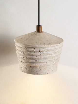 Hana Maison Suspension Ribbed Travertin Naturel Jaune