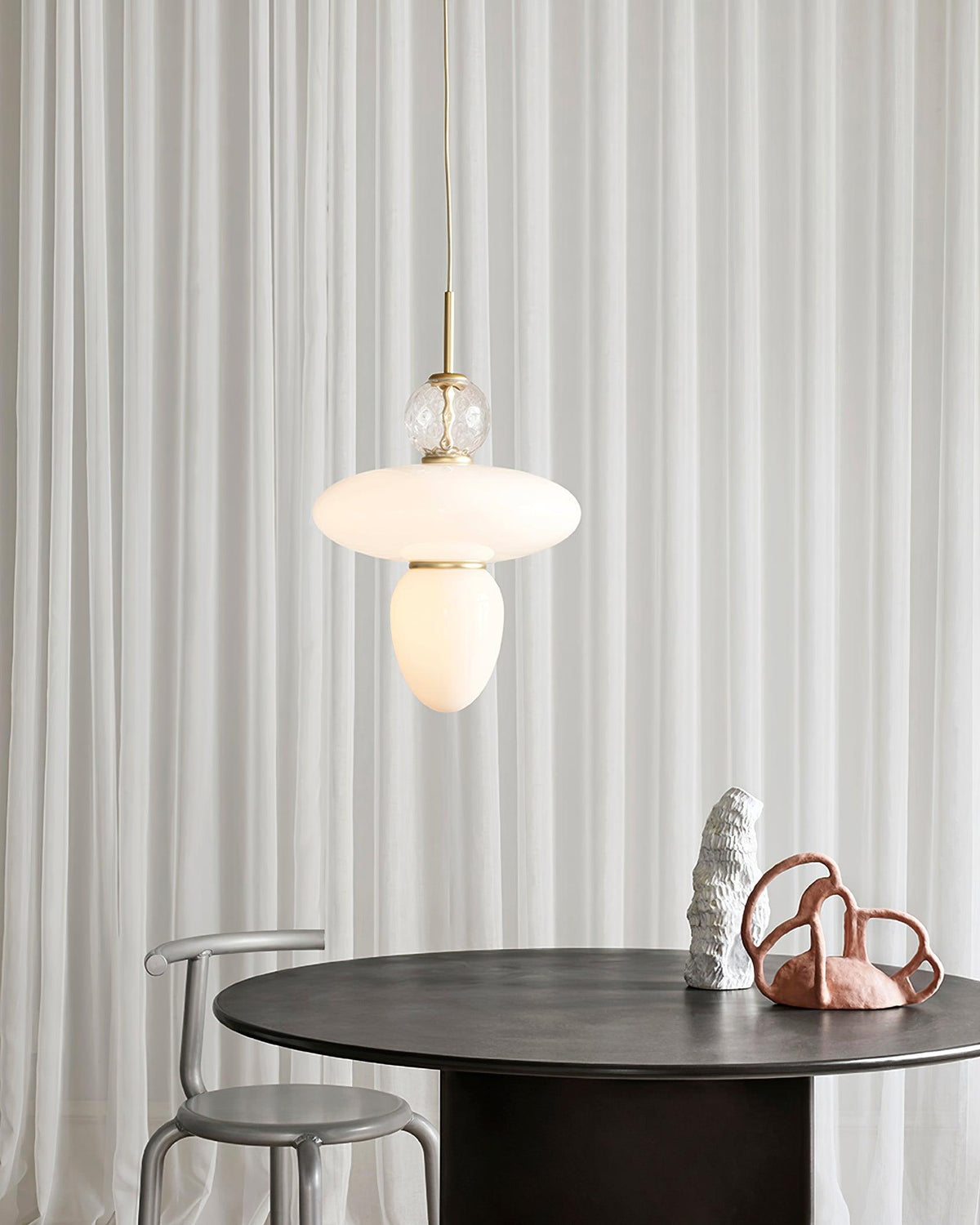 Orbelin Glass and Brass Pendant Lamp-Neutral Decor
