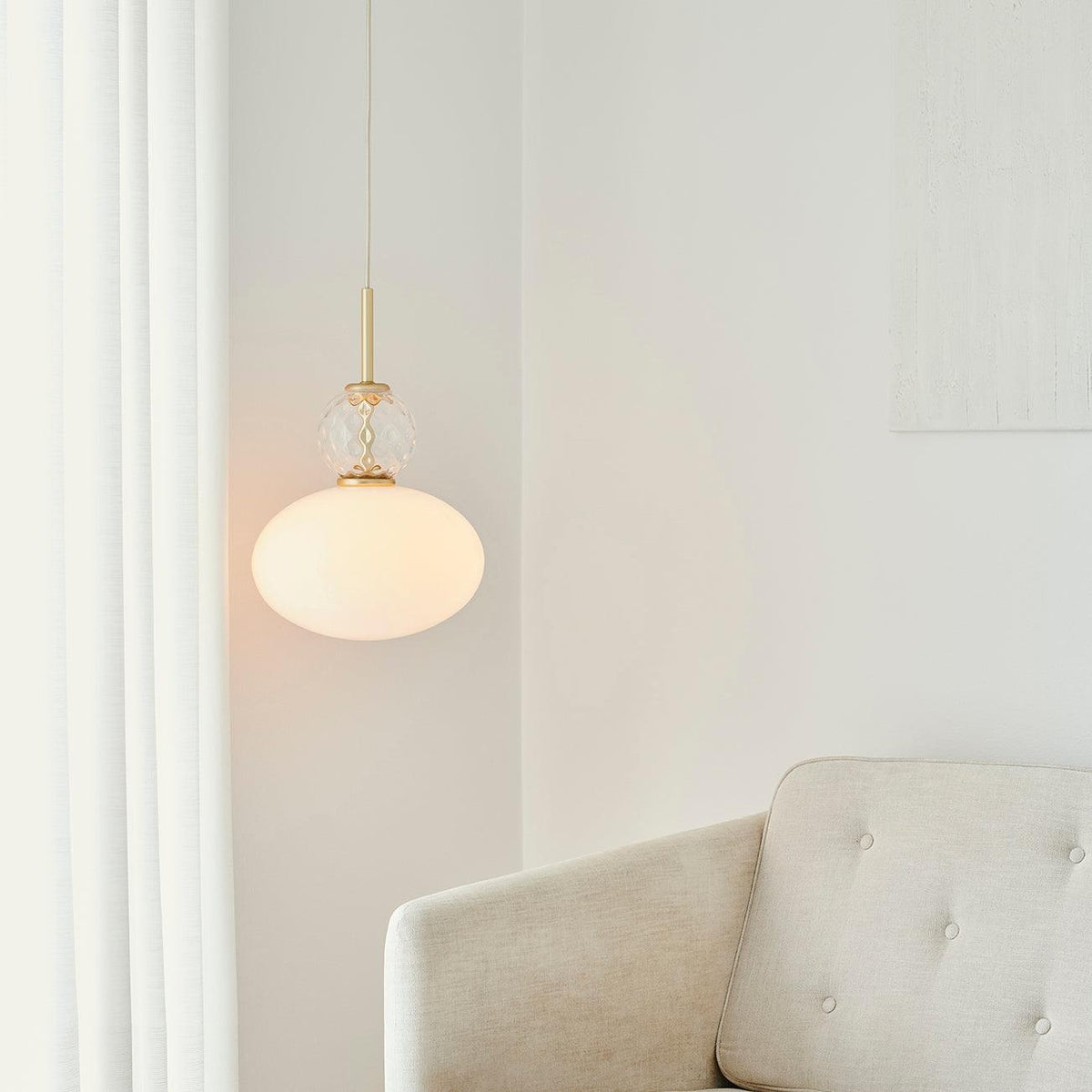 Orbelin Glass and Brass Pendant Lamp-Neutral Decor