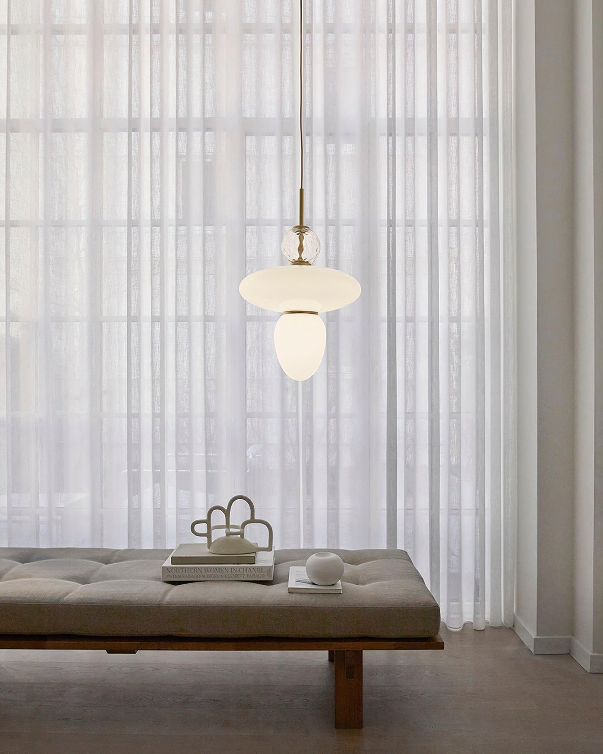 Orbelin Glass and Brass Pendant Lamp-Neutral Decor
