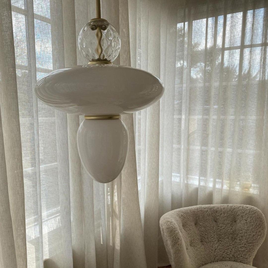 Orbelin Glass and Brass Pendant Lamp-Neutral Decor