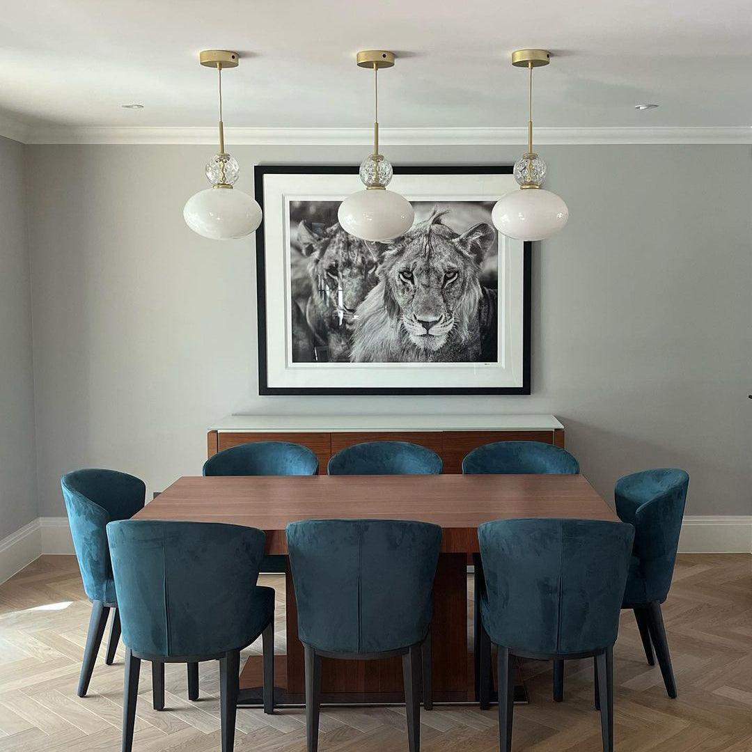 Orbelin Glass and Brass Pendant Lamp-Neutral Decor