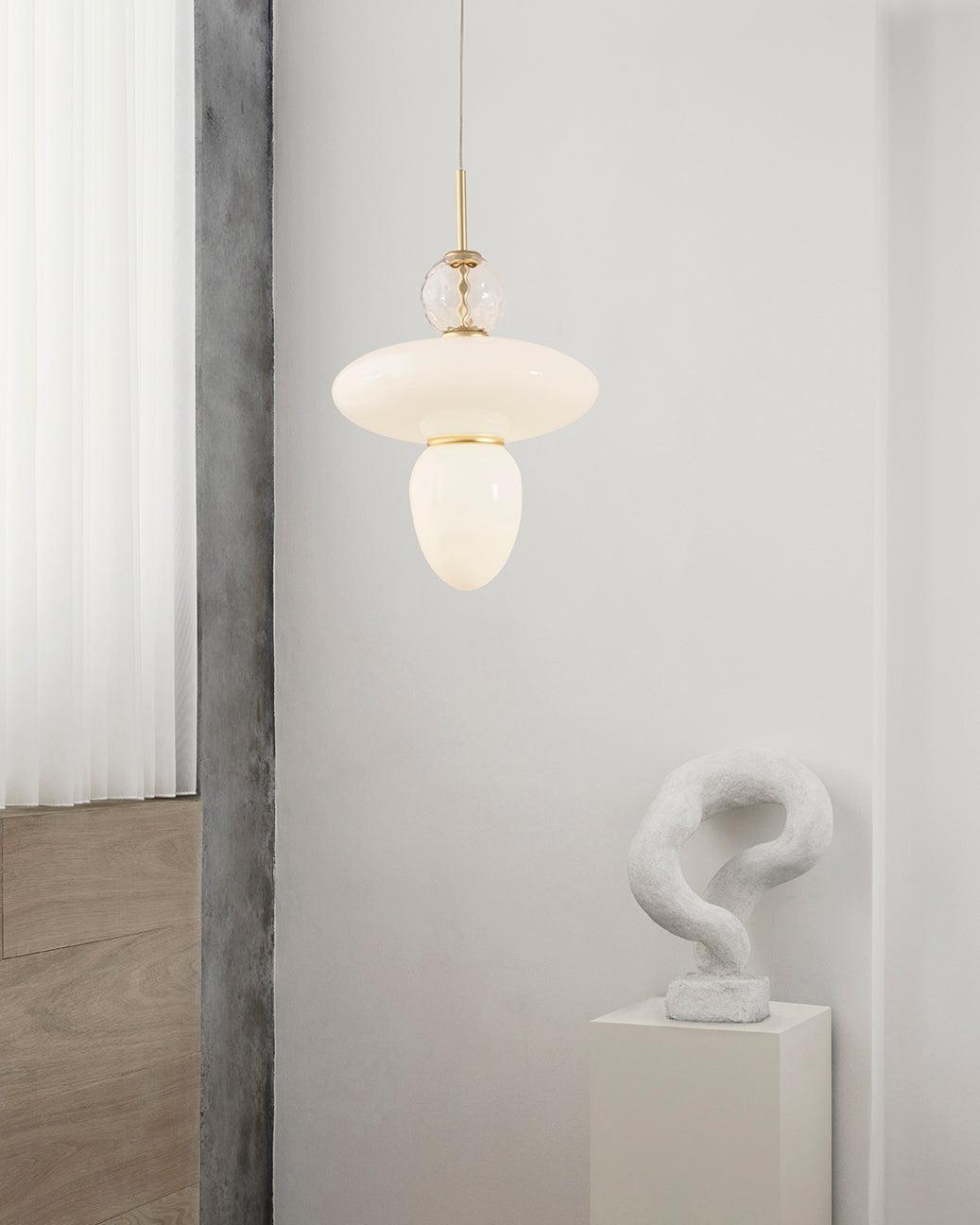 Orbelin Glass and Brass Pendant Lamp-Neutral Decor