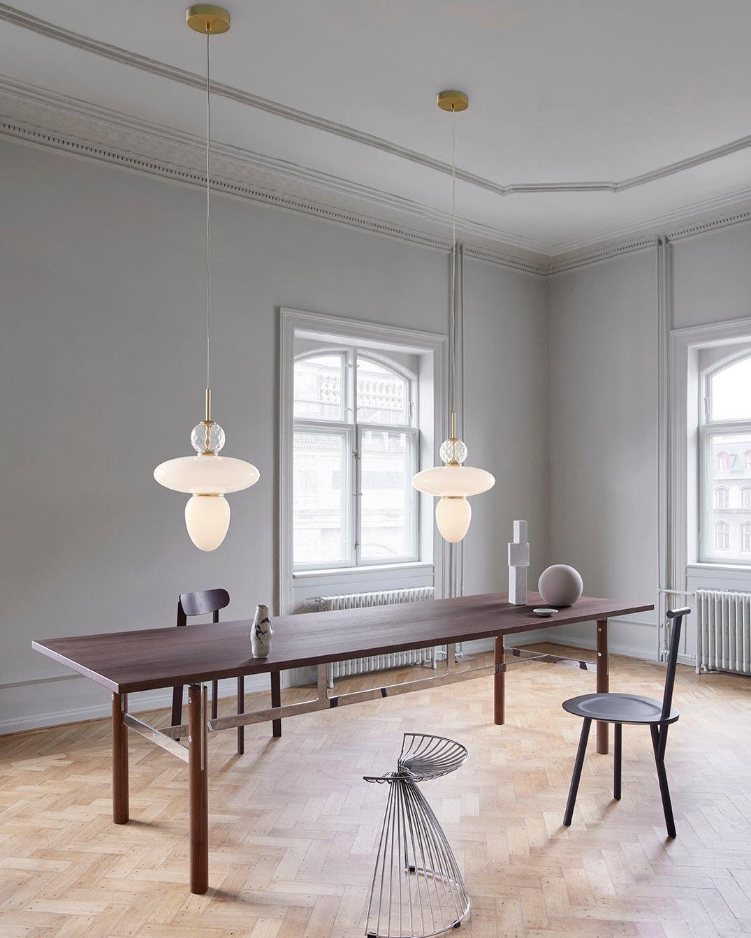 Orbelin Glass and Brass Pendant Lamp-Neutral Decor