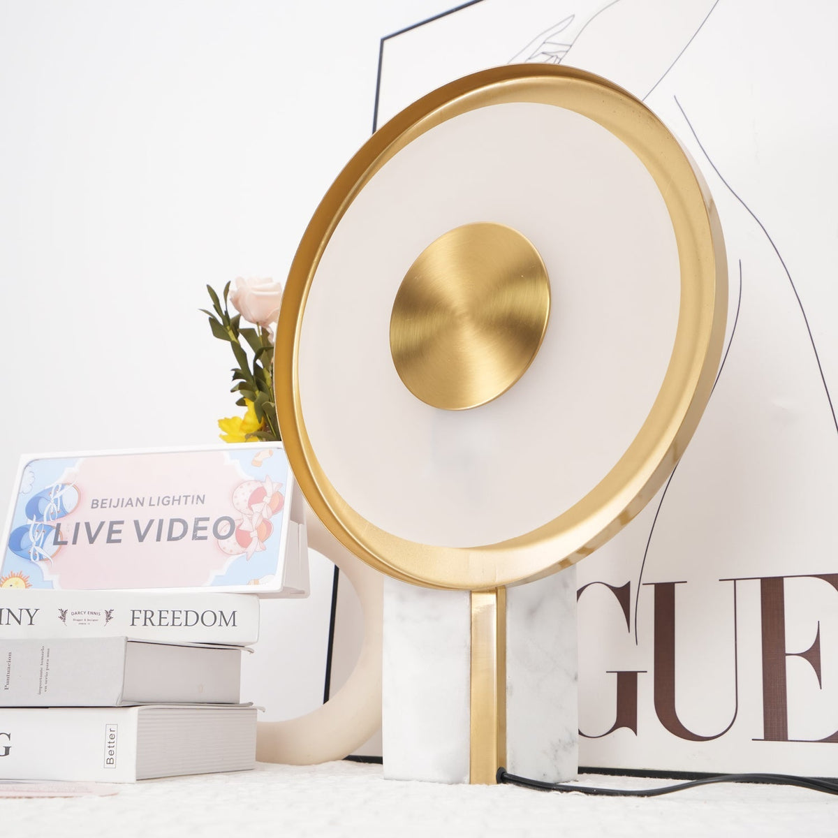 Tessain Lampe de Table Minimaliste en Marbre