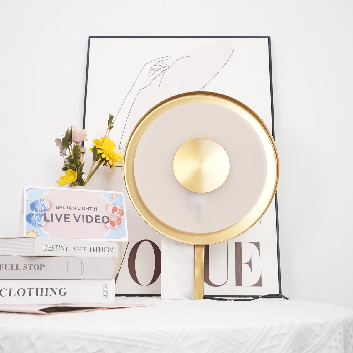 Tessain Lampe de Table Minimaliste en Marbre