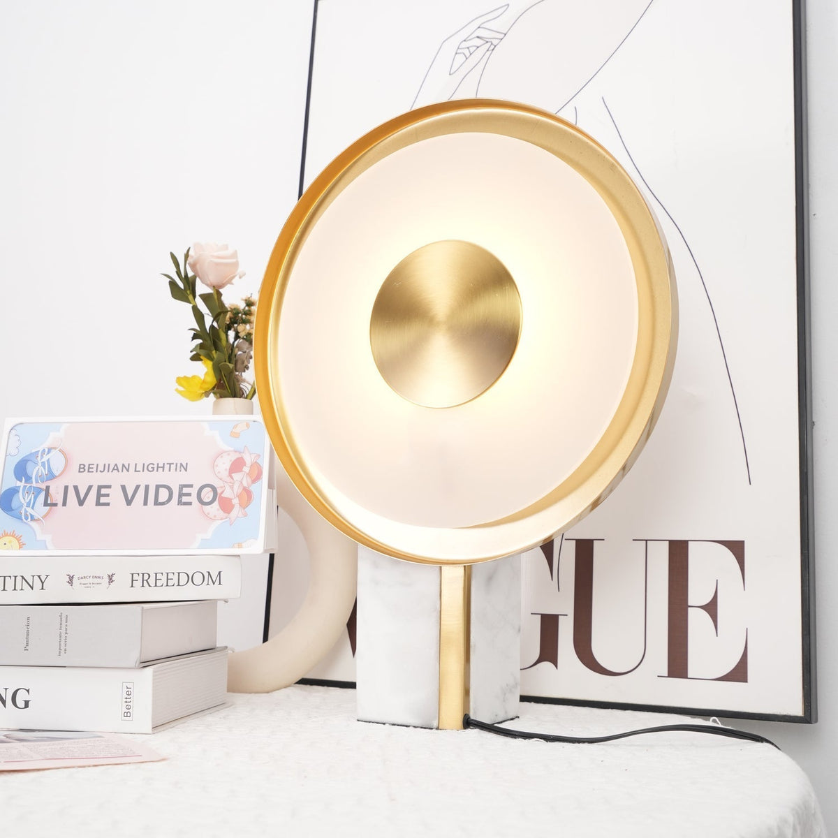 Tessain Lampe de Table Minimaliste en Marbre