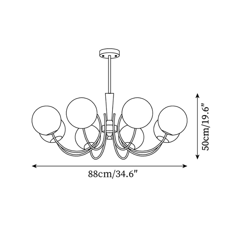 Veslo Brass and Wood Globe Chandelier-Neutral Decor