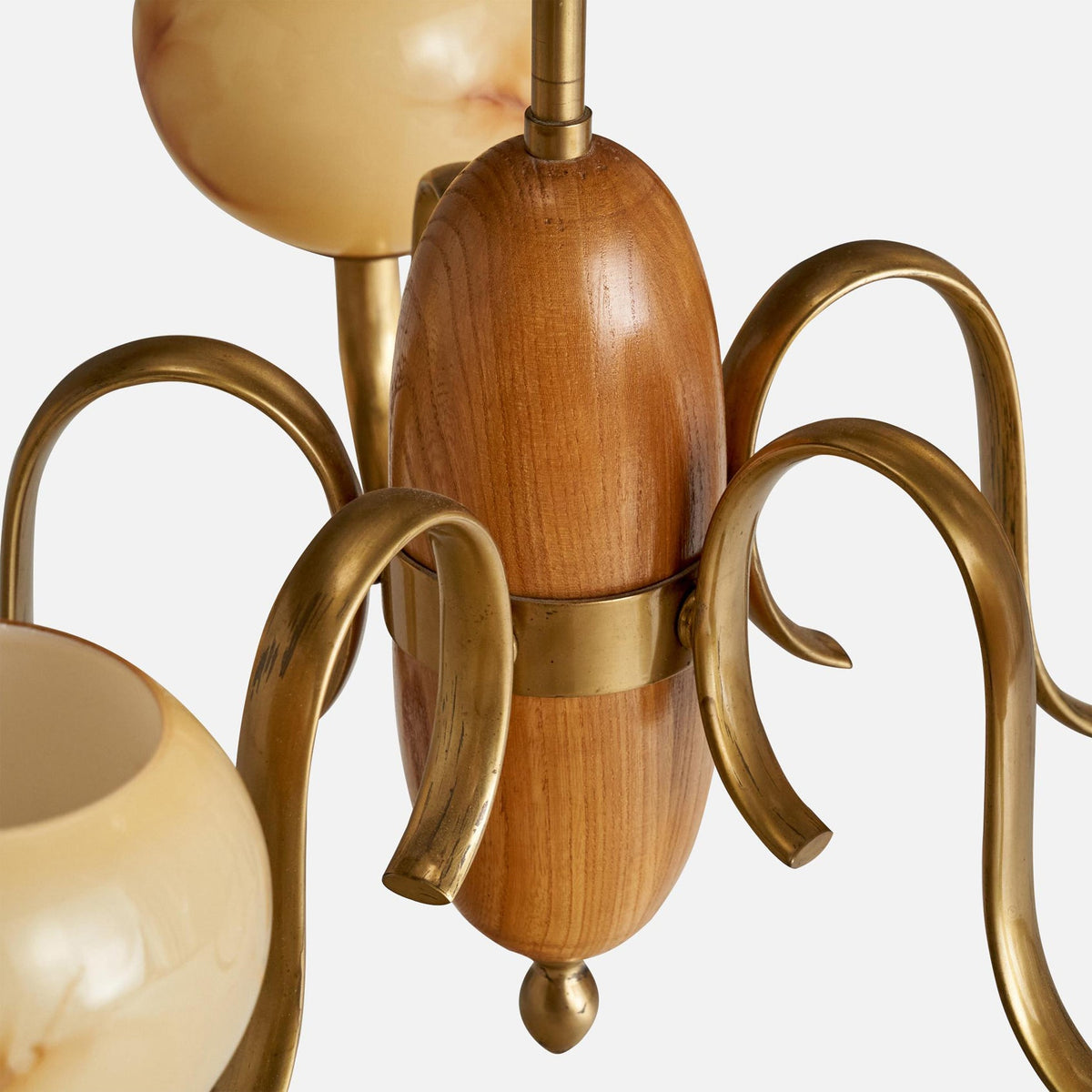 The chandelier shown with modern, energy-efficient LED bulbs.