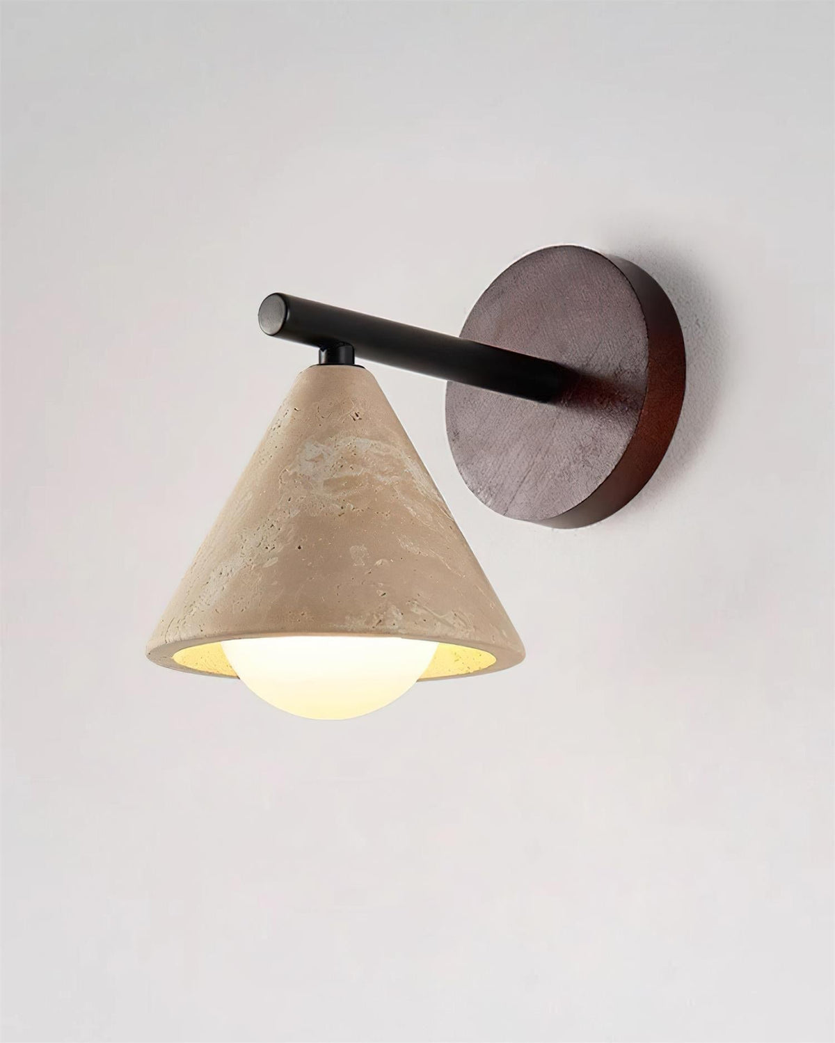 Varen Wall Lamp triangular cone-shaped travertine-Neutral Decor