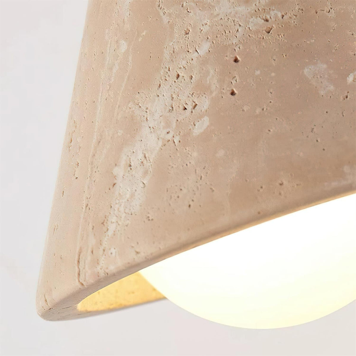 Varen Wall Lamp triangular cone-shaped travertine-Neutral Decor