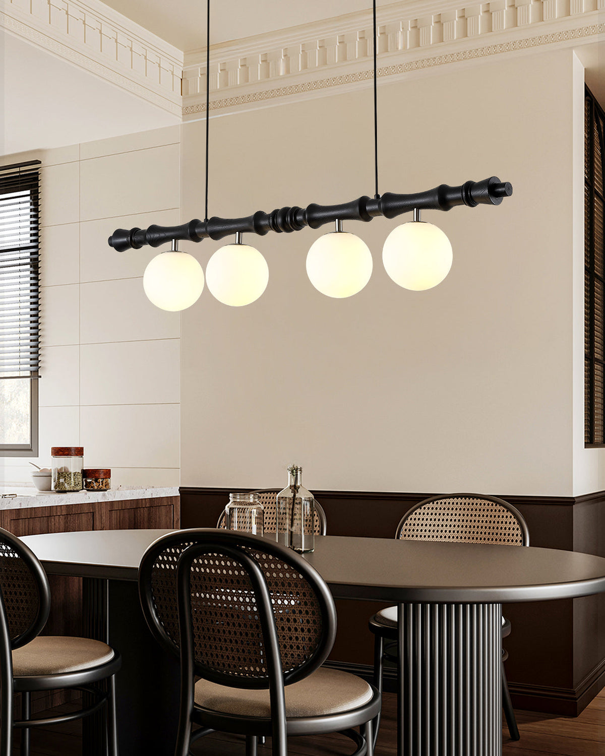 Bivio Wooden Pendant Light-Neutral Decor