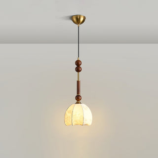 AmberGlow Suspension en Bois Vintage