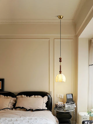 AmberGlow Suspension en Bois Vintage