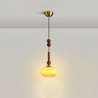 AmberGlow Suspension en Bois Vintage